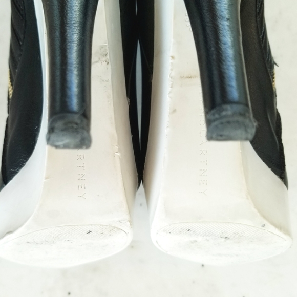 Stella McCartney Women's Black Ankle Boots Leather Mid-Calf Platform Designer 6 - Picture 8 of 16